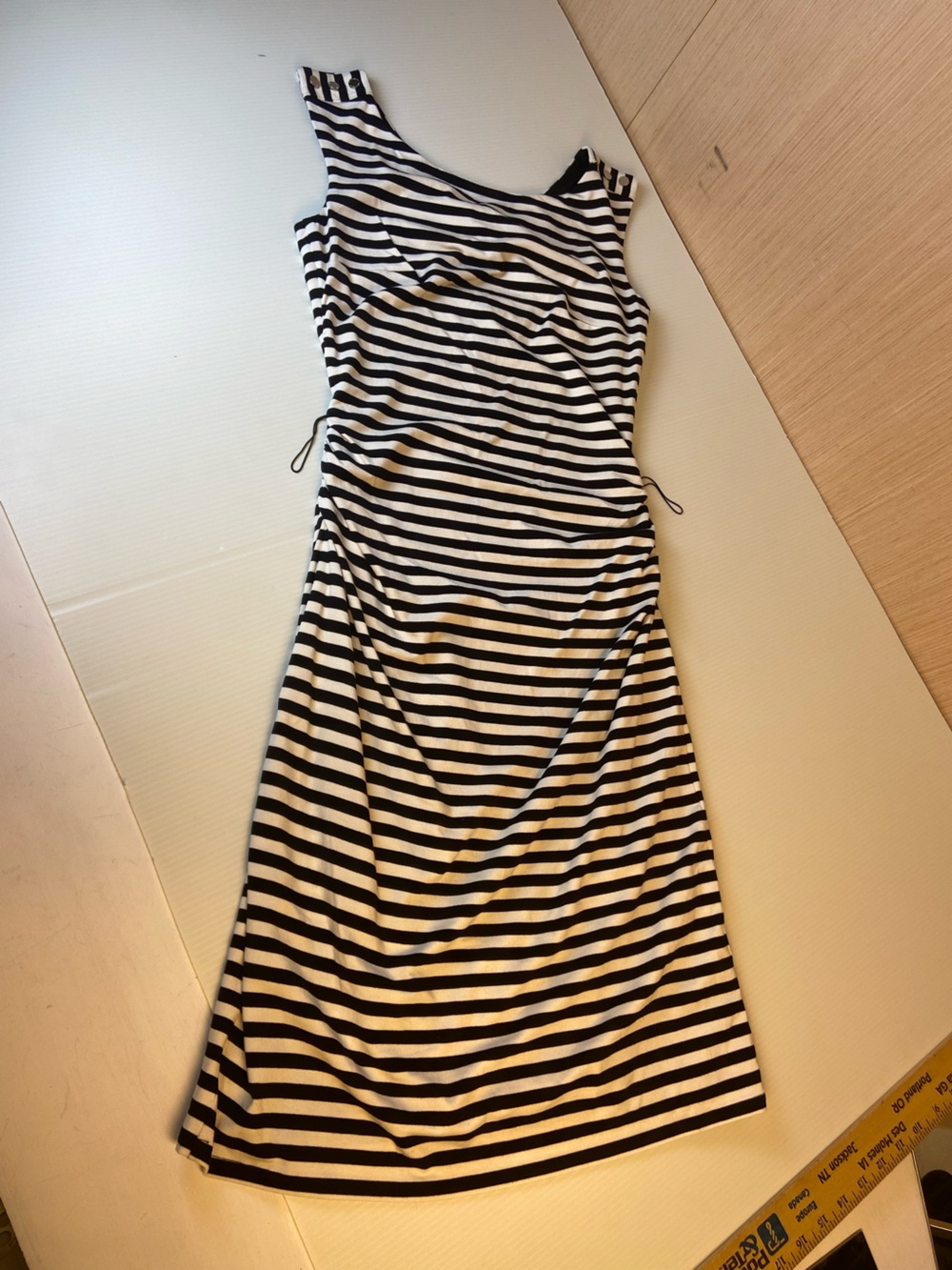 White House Black Market NWT Striped Ruched Midi Dress XS